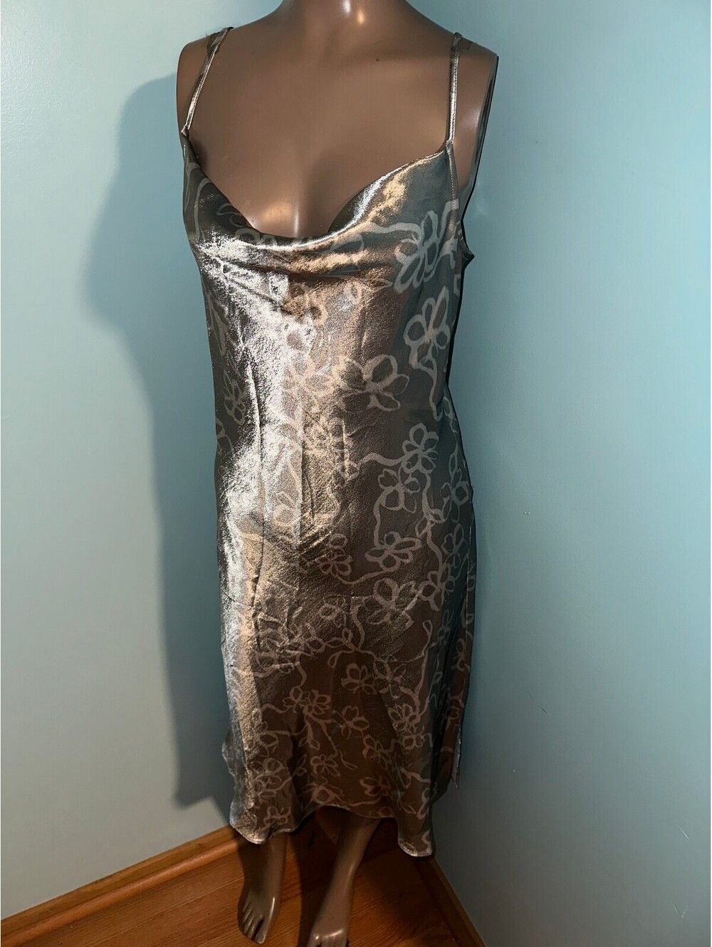 Metallic Floral Fairy Romantic Y2K Wedding Midi Slipdress 4